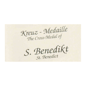 Benediktus Kreuz Metall silberfarben - grn mit Medaille5 x 3 cm