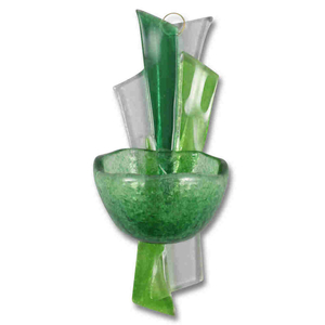 Weihwasserkessel Glas grn modern 15 x 6 x 6 cm