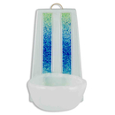 Weihwasserkessel Glas wei - Glasstbe blau - trkis - grn  10 x 5,7 x 6,5 cm