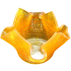 Teelicht Glas orange Glasschale fr Teelicht 10,5 x 10,5 cm Fusingglas Glaskunst Unikat