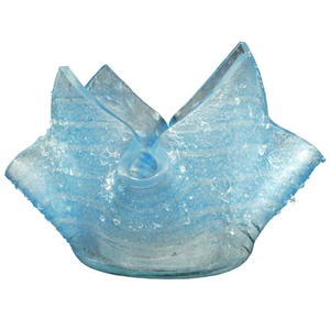 Teelicht Glas hellblau Glasschale Oberflche Relief fr Teelicht 10,5 x 10,5 cm Fusingglas Glaskunst Unikat
