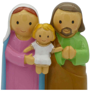Krippenfiguren Set - Weihnachtskrippe modern Heilige Familie kindgerechte Figuren 7,5 cm