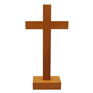 Standkreuz / Stehkreuz Holz Buche mit geradem Balken ohne Korpus 22 x 11 cm Altarkreuz