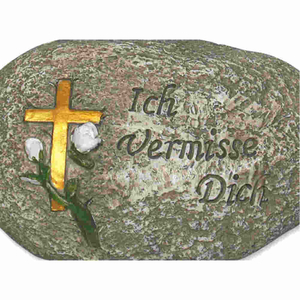 Stein mit Inschrift - Ich vermisse Dich Polyresin 15 x 9,8 x 4,5 cm