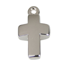 Rosenkranz Kreuz Metall silberfarben glatt  mit Ring 1,50 cm