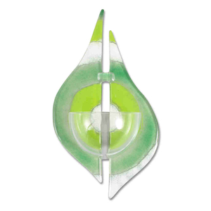 Weihwasserkessel Glas modern grün - weiß 16 x 10 x 4 cm