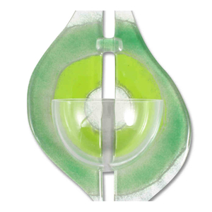 Weihwasserkessel Glas modern grün - weiß 16 x 10 x 4 cm