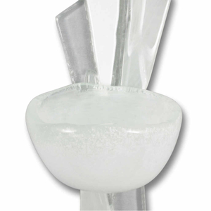 Weihwasserkessel Glas weiß modern 15 x 6 x 6 cm