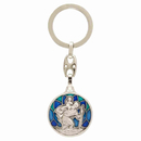 Schlüsselanhänger Christophorus Emaille blau 8,5 cm