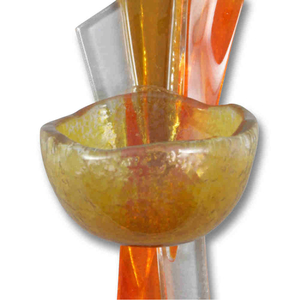 Weihwasserkessel Glas orange modern 15 x 6 x 6 cm