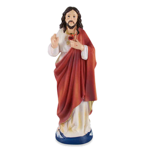 Heiligenstatue Herz Jesu Statue bemalt 23 cm Polyresin