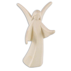 Holzfigur - Aram Engel beschützend geschnitzt natur stehend 8 cm Schutzengel