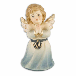 Engel der Liebe betend Holz geschnitzt coloriert 7 cm Schutzengel stehend Unikat