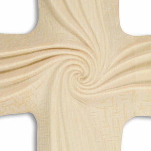 Wandkreuz / Glaubenskreuz Holz Motiv Spirale des Lebens natur 30  x 16 cm Unikat