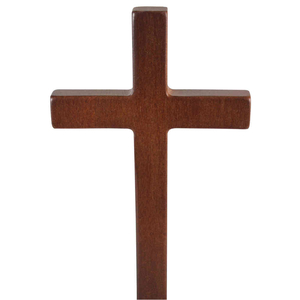 Standkreuz / Stehkreuz Erlenholz braun lackiert ohne Korpus 21 x 11 cm Sterbekreuz