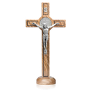 Standkreuz / Stehkreuz Olivenholz mit Metallkorpus /...