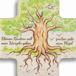 Kinderkreuz Lebensbaum & Vögel Holz - Kleinen Kindern soll ...8 x 8 cm Taufkreuz Wandkreuz