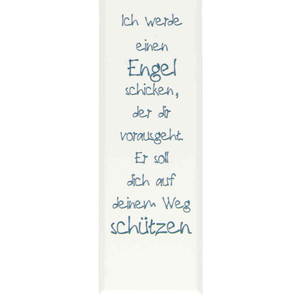 Kinderkreuz Ich werde einen Engel schicken - Motiv Engel mit Stern Holz weiß lackiert 15 x 9 cm