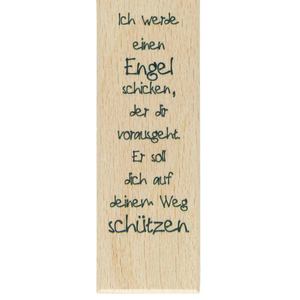 Kinderkreuz Ich werde einen Engel schicken - Motiv Engel mit Stern Holz natur 15 x 9 cm