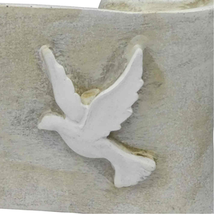 Gedenkrolle grau Motiv weie Taube In Liebe Poyresin 20,5 x 9,5 x 7 cm Grabschmuck