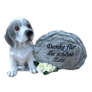 Hunde Trauerstein / Erinnerungsstein - Danke fr die schne Zeit - Polyresin 12 x 7 x 8 cm