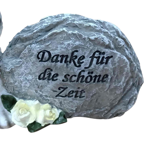 Hunde Trauerstein / Erinnerungsstein - Danke für die schöne Zeit - Polyresin 12 x 7 x 8 cm
