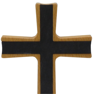 Standkreuz / Stehkreuz Buche natur Einlage Pappelholz schwarz 16 x 7,5 cm Altarkreuz