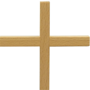 Standkreuz / Stehkreuz Holz Buche mit geradem Balken 17,5 x 9 cm Altarkreuz
