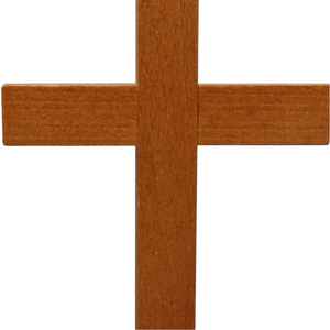 Standkreuz / Stehkreuz Holz Buche mit geradem Balken ohne Korpus 22 x 11 cm Altarkreuz