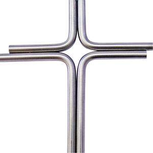 Wandkreuz modern Edelstahl - Kreuz silber matt 17 x 12 cm Edelstahlkreuz