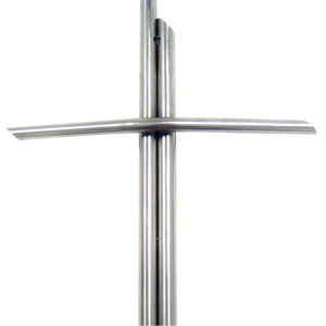 Wandkreuz modern massiv Edelstahl - Kreuz silber matt 27 x 17 cm Edelstahlkreuz 