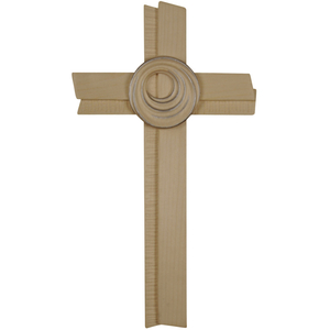 Wandkreuz Holz Motiv Spirale gold - silber 22 x 12 cm Holzkreuz Schmuckkreuz