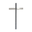 Wandkreuz modern Edelstahl - Kreuz silber matt mit Glas...