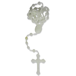 Kunststoff Rosenkranz leuchtend mit Kunststoffkreuz / Kruzifix 42 cm