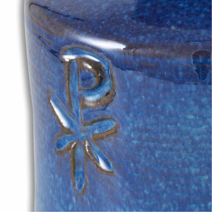 Weihwasserkrug PAX blau Keramik handgetöpfert 17 cm