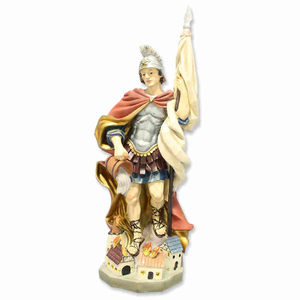 Heiliger Florian mit Haus und Wasserkübel - Schutzpatron Polyresin 50 cm