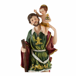 Heiliger Christophorus mit Jesuskind - Schutzpatron Polyresin 30 cm