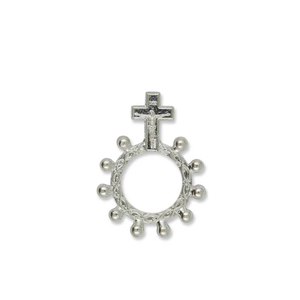 Fingerrosenkranz / Gebetsring Perlen Metall 4,5 cm