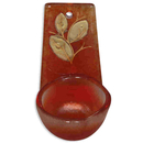 Weihwasserkessel & Leuchter Blätter / Blattgold Glas rot 10 x 5,5 cm
