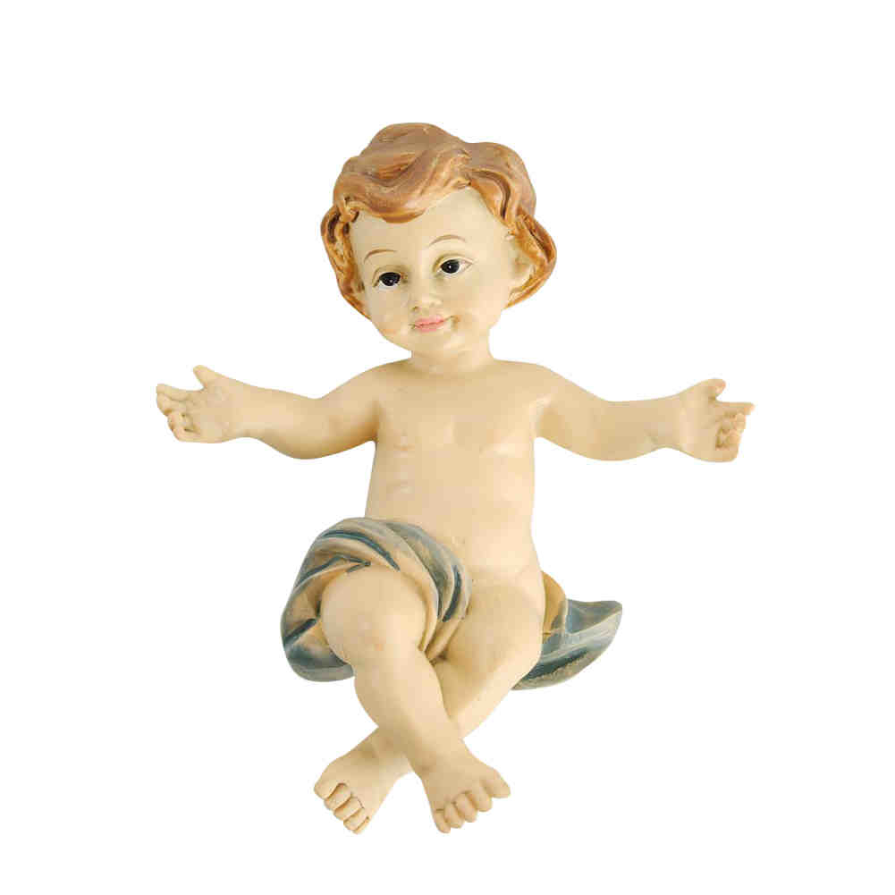 Krippenfiguren Jesuskind m.Hemdchen Krippenzubehör  handbemalt Größe 15,3 cm Neu 