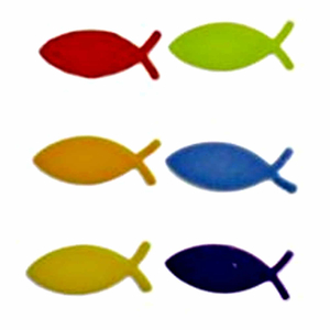 Wachs Fische Rot Orange Gelb Grn Blau 6 Stck 2 cm - Geburt Taufe Kommunion
