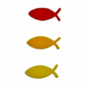 Wachs Fische Rot Orange Gelb Grn Blau 6 Stck 2 cm - Geburt Taufe Kommunion